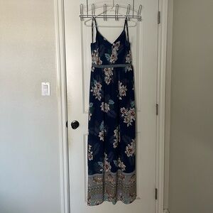 Nordstrom Floral Maxi Dress - Navy and White